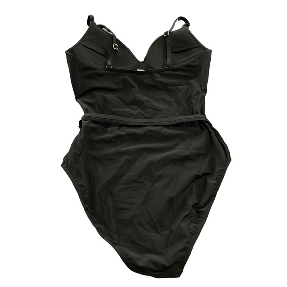 Tory Burch Womens Black One-Piece Belted Classy Cruise Vacation Swimsuit Medium - Picture 2 of 3